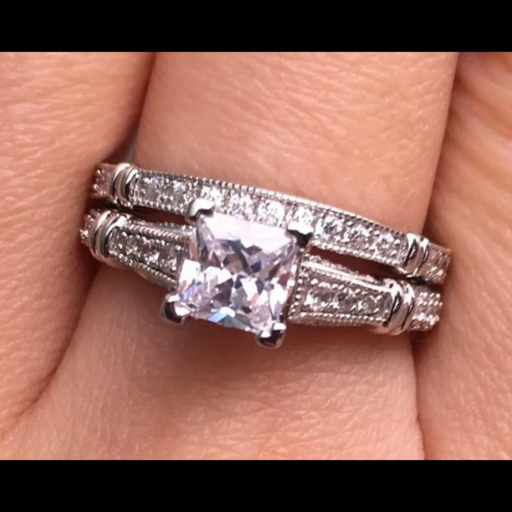 Women’s 2pc 1CT Engagement Wedding Ring Set